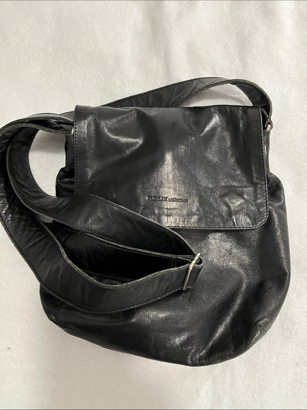 Vintage RUDSAK Black Leather Crossbody Messenger Bag - Made in Canada - Picture 11 of 11